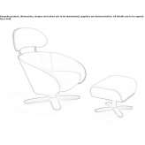 Swivel armchair with footrest Gokceada