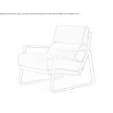 Leather armchair based on a sled with armrests Klisura