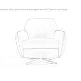Leather swivel armchair with armrests Caraula