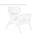 Leather and walnut armchair with armrests Glendive