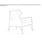 Leather armchair with armrests Yamhill
