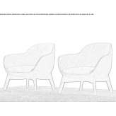 Fabric armchair with armrests Arvada