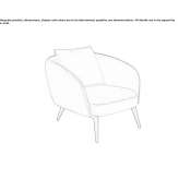 Fabric armchair with armrests Berzasca