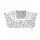 Fabric upholstered armchair with armrests Bains