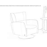 Leather swivel armchair with armrests Byst
