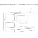 Cantilever armchair with wooden frame and leather seat Vilanant