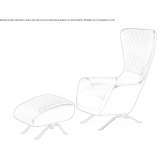 Leather armchair with high backrest Vassena