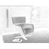 Armchair upholstered in fabric with a 4-star base with armrests Torcy