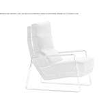Fabric armchair with high backrest on a sled base Klisura