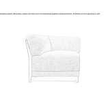 Corner armchair made of fabric Utande