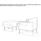 Leather armchair with footstool Freihung