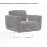 Fabric armchair on trestles with armrests Bigolino