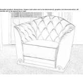 Quilted leather armchair with armrests Gragnano