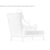 Fabric armchair with headrest Treville