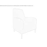 Fabric armchair with high backrest and removable cover Gosol