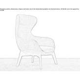 Wing fabric armchair Calvini