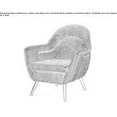 Fabric armchair with armrests Oren