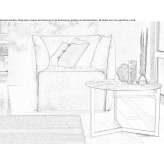 Fabric armchair with armrests Saniob