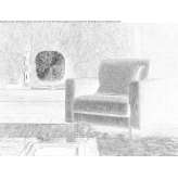 Fabric armchair with armrests Baulon