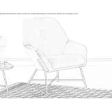Fabric upholstered armchair with armrests Intragna