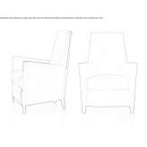 Leather armchair with high backrest and removable cover Malyn