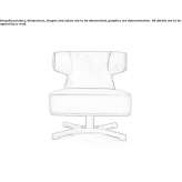 Fabric swivel armchair Perledo