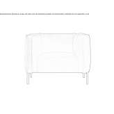 Fabric armchair with removable cover and armrests Pourrain