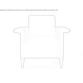 Fabric armchair with armrests Tijuana