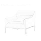 Fabric armchair with armrests Beelen