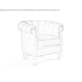 Fotel materiałowy w stylu Chesterfield Belsh