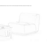 Sectional armchair upholstered in leather Sonson