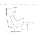 Swivel armchair with high backrest and 4-star base Yildirim