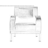 Leather armchair with armrests Kayenta