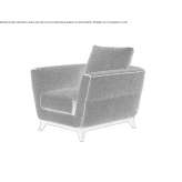 Fabric upholstered armchair with armrests Silute