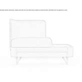 Corner sectional fabric armchair with integrated magazine rack Zorynsk