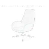 Fabric armchair with 4-star base Deeside
