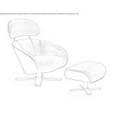 Leather swivel armchair with a 4-star base and armrests Gastonia