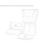Swivel fabric armchair with armrests Gedved