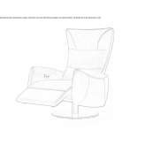Leather swivel armchair with armrests Gedved