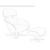 Swivel fabric armchair with a 4-star base and armrests Gastonia
