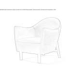 Leather armchair with armrests Odeur