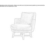 Fabric armchair with armrests Osteria