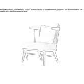 Wood and fabric armchair with armrests Senahu