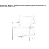 Wood and fabric armchair with armrests Potosi