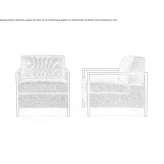 Fabric armchair with removable cover and armrests Ruiz