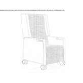 Upholstered reclining armchair on wheels Distre