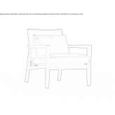 Leather armchair with armrests Sils
