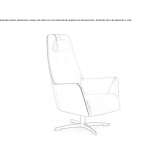 Swivel armchair with 4-star base and armrests Rully