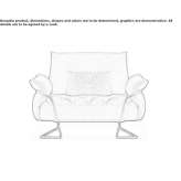 Fabric upholstered armchair with armrests Lotzorai