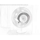 Acoustic leather swivel armchair with built-in speakers Brindisi